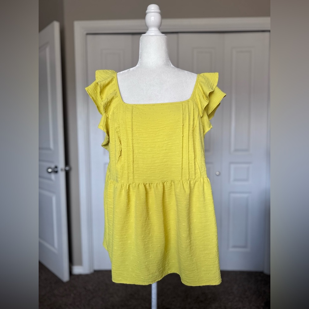 Lane Bryant Square Neck Babydoll Blouse size 16